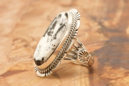 White Buffalo Turquoise Sterling Silver Ring
